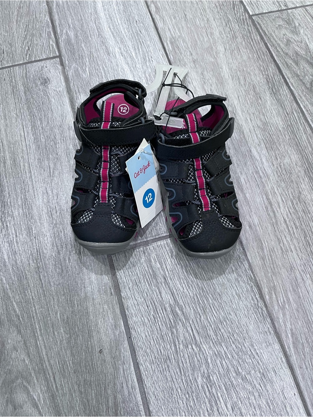 Kids Black and Gray Active Sandals - Size 12